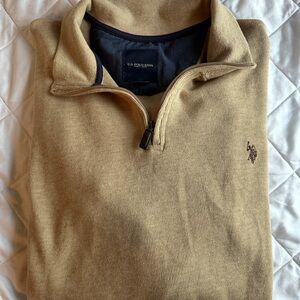 U.S. Polo Assn. Beige Quarter-Zip Sweater